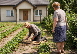 Brat zabrał tatę na wakacje do siebie pod Sokółkę - "niech odpocznie od bloku, mamy ogród". W lipcu pojechałam bez zapowiedzi. Tata w kapeluszu pielił za domem rzędy truskawek na sprzedaż, brat z bratową byli na targu w Białymstoku