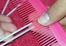 Grzebień i patyczki kosmetyczne to cały zestaw do haftu