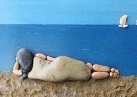 Obrazy wykonane z kamieni z plaży autorstwa Stefano Furlani