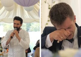 Zapowiadał się zwykły ślub gdy nagle "szef" zaczyna śpiewać. Ta piosenka doprowadziła parę młodą do łez