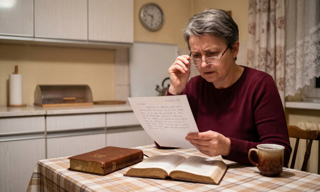 Sprzedałam działkę po rodzicach i podzieliłam pieniądze po równo między trójkę dzieci. Dwa tygodnie później najmłodsza córka pokazała mi testament taty, który znalazła w starej biblijce. Wszystko miało wyglądać zupełnie inaczej