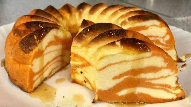Ciasto „Złoty marmur”. Bez mąki i kaszy manny