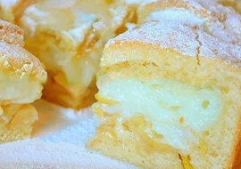 Niesamowite ciasto  z jabłkami i kremem budyniowym