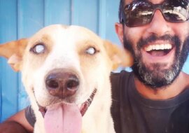 Ten mężczyzna stał się najlepszym przyjacielem dla niewidomego psa ze schroniska. To bardzo wzruszająca historia