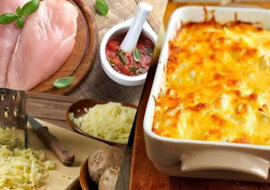 Filet z kurczaka pieczony z tartymi ziemniakami. Palce lizać