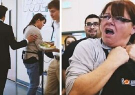 Szkolna kucharka zostaje szturchnięta w ramię – odwraca się i widzi sekret, który skrywali uczniowie