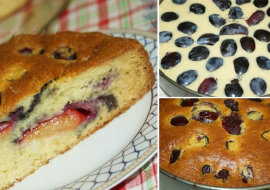 Ciasto ze śliwkami z ciasta twarogowego. Pycha