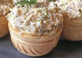 Tartaletki z nadzieniem pieczarkowym. Prosta przekąska