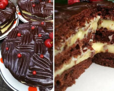 Tort z kremem budyniowym bez piekarnika