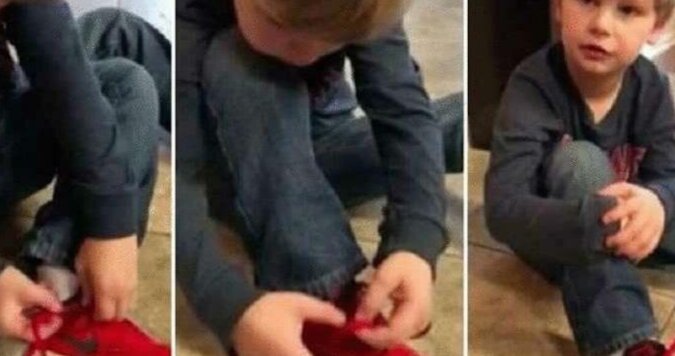 5-latek wymyślił genialny sposób na zawiązanie sznurówek