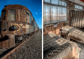 Opuszczony Orient Express, przypominający o luksusowych podróżach z przeszłości