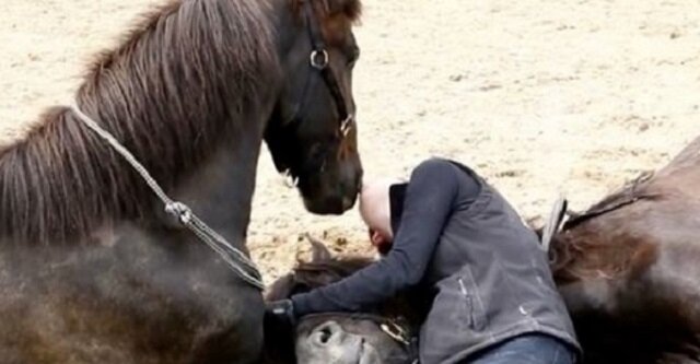 Tylko zobacz co te konie robią z tą dziewczyną. Wideo