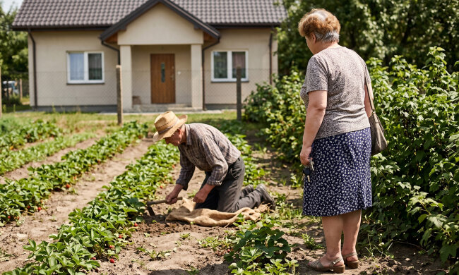 Brat zabrał tatę na wakacje do siebie pod Sokółkę - "niech odpocznie od bloku, mamy ogród". W lipcu pojechałam bez zapowiedzi. Tata w kapeluszu pielił za domem rzędy truskawek na sprzedaż, brat z bratową byli na targu w Białymstoku