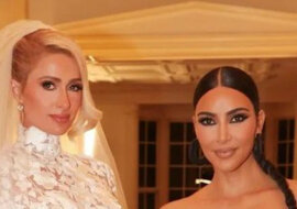 Sukienka Kim Kardashian mocno odwraca uwagę od panny młodej - Paris Hilton w dniu ślubu