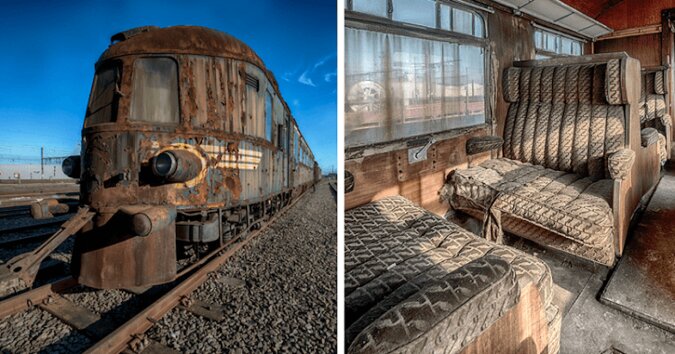 Opuszczony Orient Express, przypominający o luksusowych podróżach z przeszłości