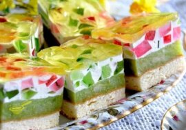 Ciasto "Wiosenka". Lekkie, nie za słodkie, wręcz orzeźwiające ciacho w pozytywnych kolorach