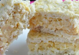 Placek budyniowo - kokosowy. Ciasto jest niezwykle smakowite i delikatne