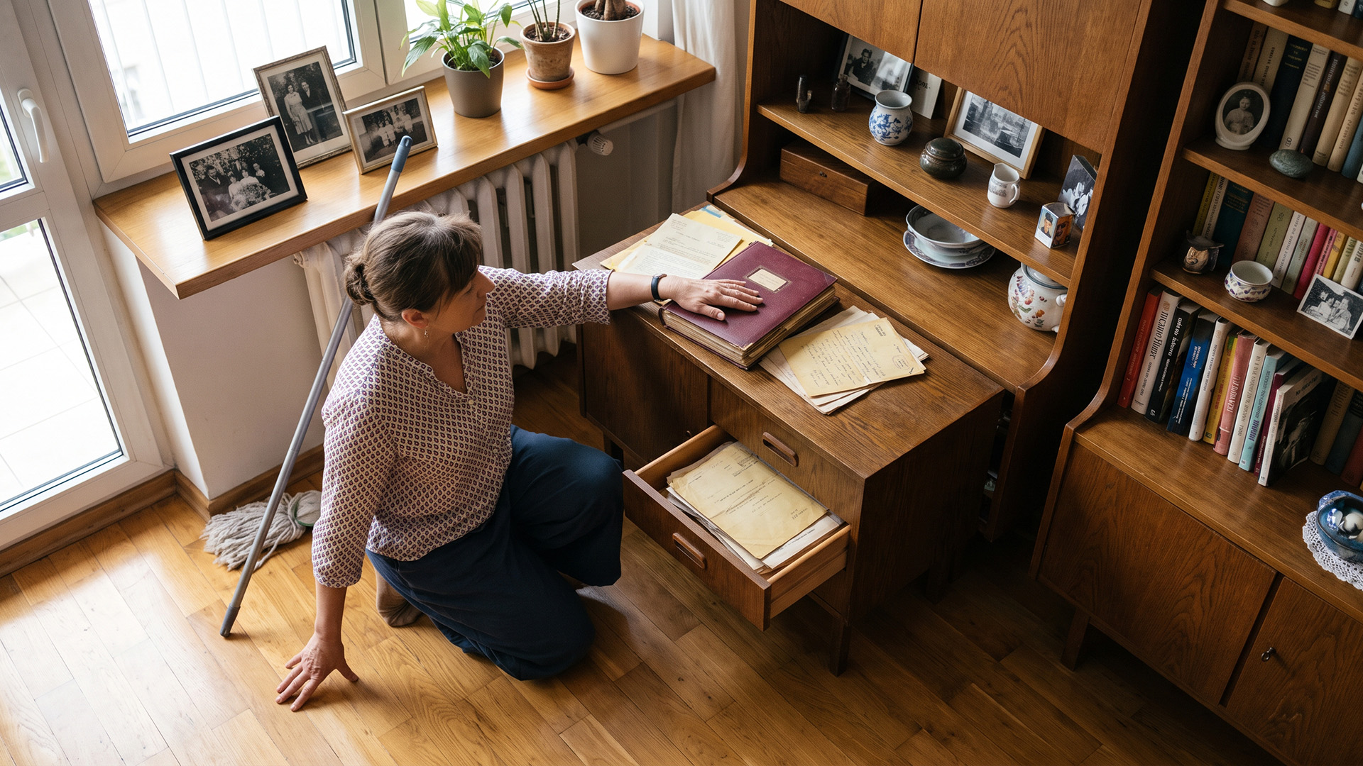 Co środę robię mamie zakupy i myję okna. Siostra przyjeżdża dwa razy w roku, na święta. Na ścianie w dużym pokoju mama ma czternaście zdjęć siostry i jej dzieci. Moje wnuki są w albumie, w szufladzie